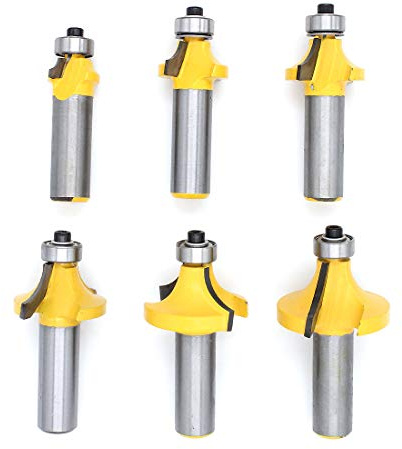 Yuhtech 6 Stück 1/2 Zoll Schaft Rund über Router Bit edge-forming Abrundfräser Holz Fräser