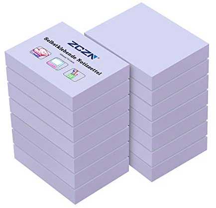 ZCZN Foglietti Adesivi Colorati Super Sticky Notes, Confezione da 14 Blocchetti, 51 mm x 38 mm, 100 Fogli/Blocchetto, Un Totale di 1400 Fogli, Utilizzato per Aziende, Case o Scuole, Viola