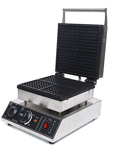 Gofrera de acero inoxidable, gofrera de burbujas, 2 kW, 4 sartenes antiadherentes, gofrera para el hogar