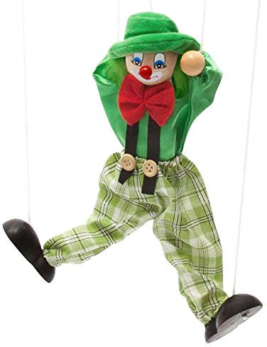 Pull String Puppet Clown Marionette Puppe Spielzeug Vintage Holz Hand Spielzeug Holz Marionette für Geburtstagsgeschenk Weihnachten Halloween