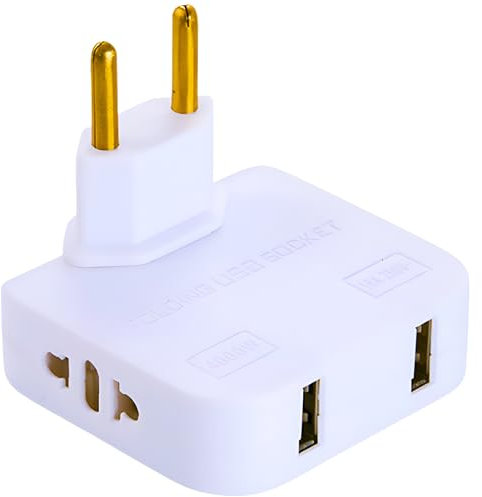BIGMIX® Ladrón Enchufe Plano | 3 Salidas y Cabezal Giratorio | Ideal para Espacios Reducidos (USB)