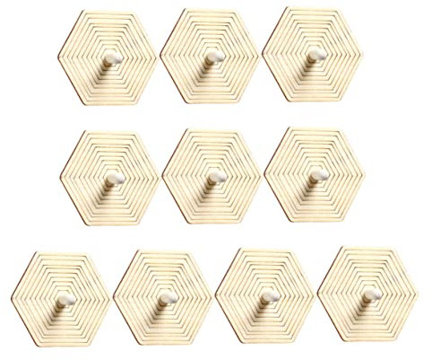EXCEART 10 Stück Diy Unfertige Holzmalerei Gyroskop Spielzeug Für Junge Mädchen Sechseck