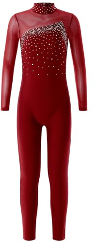 Hansber Kinder Mädchen Gymnastikanzug Langarm Turnanzug Ganzkörper Body Ganzkörperanzug Tanzbody Bodysuit Sportanzug Turnen Ballett Training