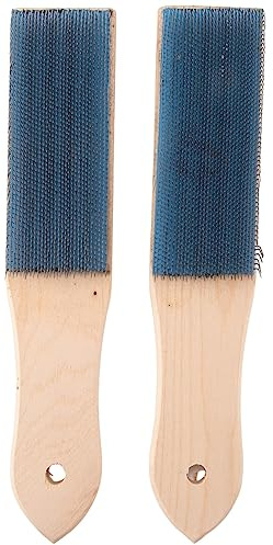 Frefgikty Lot de 2 brosses de nettoyage en acier pour cartes de fichiers, pour retirer les copeaux et les embouts métalliques, 21 cm de long