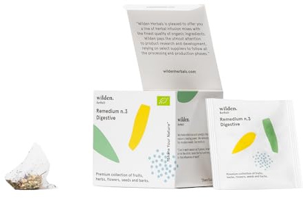 Wilden.herbals | Tisana Biologica in Bustine Compostabili, Sgonfiante con Finocchio, Liquirizia e Menta per favorire la digestione Remedium n.3 Digestive – Astuccio da 10 Bustine