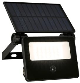 TELEFUNKEN - LED Solar Spotlight with Motion Sensor, Twilight Sensor, 1000 Lumens, Construction Spotlight, Outdoor Lamp, Outdoor Light, Battery, Outdoor Wall Light, Outdoor Spotlight, 14 x 11.5 x 18