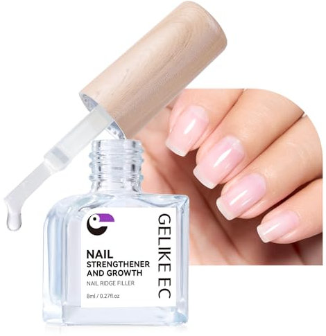 Gelike ec Gonfiatore per unghie per la crescita delle unghie: riparazione per unghie sottili danneggiate e fragili riempitivo per scanalature trasparenti