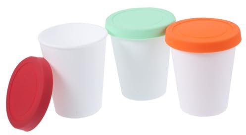 MOLUCKFU 3stücke Stk Wiederverwendbare Eisbehälter Deckel Praktische Vorratsbehälter Für Selbstgemachte Eiscreme Joghurt Und Lebensmittel Langlebig Und Einfach Zu Nutzen
