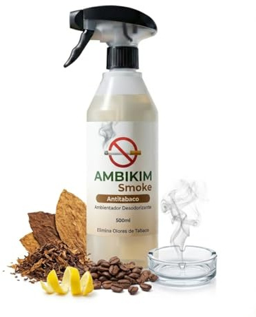 Ambientador Desodorizante AMBIKIM-MIX – Purificador de Aire, 500 ml, Elimina Malos Olores en Hogares y Locales Públicos, No Tóxico, Aroma Fresco y Persistente (ANTITABACO)