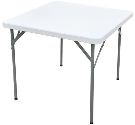 HERSIG - Mesa Plegable - Mesa Jardin Exterior Cuadrada 84x84x74 CM - Mesas Plegables Portatiles Resistente - Mesas Auxiliares Plegables - Ideal para Camping, Picnic, Comidas, Trabajo, Fácil de Guardar