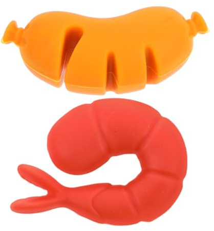 ibasenice 2pcs Unique Sausage Shape Pot Cover Clip Silicone Spill Preventer for Easy Lifting Boil over Protection