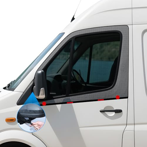 ZATOOTO Vordertüren Seitenfenster Insektenschutzgitter für Van, Magnetische Sonnenschutz Auto mit UV Schutz, Elastizitä Sonnenblende Netz Moskito Atmungsaktiv für Outdoor Camping Reise, 2 Stück
