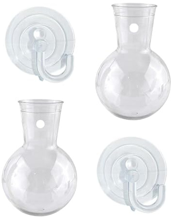 Fzaqwen Hängende Klare Vase, Wandbehang Pflanzgefäß mit Saugnapfhaken, Blumenanbau, Gartendeko, 2 StÜck