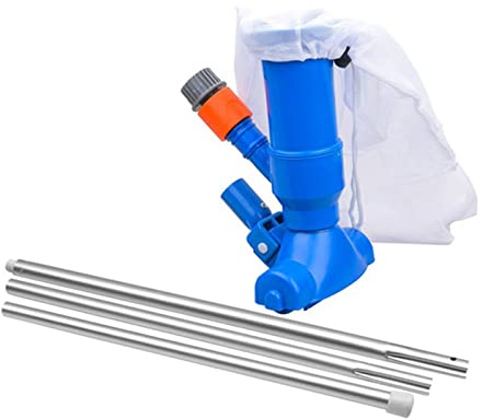 ZGJIAJU Poolsauger Tragbare Schwimmbad-Staubsaugerbürste, Pool-Staubsauger-Kopfreiniger mit Netzbeutel, Handreinigungswerkzeug, Spa-Teich-Zubehör(Set)