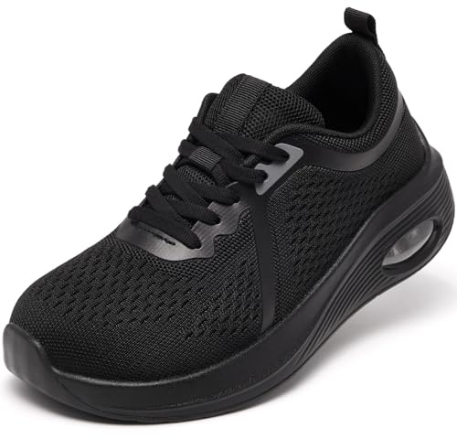 Wide Fit Trainers for Women Running Shoes Ladies Sneakers All Black UK 7