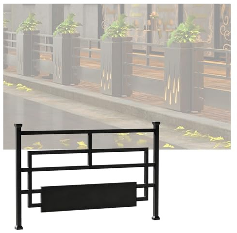 Fioriera alta in metallo per esterni, rialzata, per aiuole commerciali, recinto basso, divisorio decorativo per ristorante, patio, colore nero, 60 x 60 cm