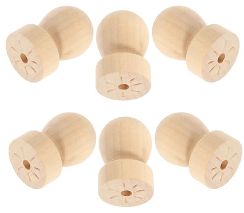 POPETPOP 6 Stück Holz Stempelgriffe Ersatz Stempelhalter aus Massivholz für Wachssiegel Brief Umschlag Vintage Stil Einfache Montage Langlebig für Stempel und Siegel Enthusiasten