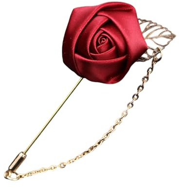 Mehrzweck-Brosche aus Seide für Brautparty, Hochzeit, Verlobung, Event, Boutonniere für Trauzeugen und Brautjungfern, Trauzeugen, Ansteckblume, Eine Größe, Wie beschrieben