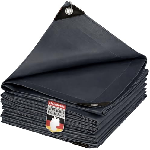 etm Lona impermeable de 240 g/m², 6 x 10 m, color antracita, lona multiusos para protección contra la intemperie, apta para jardín, resistente a los rayos UV, revestimiento por ambos lados