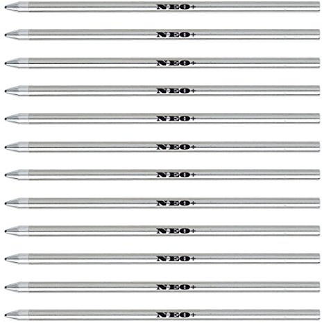 Förpackning med 12 svarta minipennor, 0,7 mm spets. Kompatibel med: Swarovski, Cross, Cartier, Lamy, Faber-Castell, Zebra, Tombow, Schneider, Schmidt, Parker, Pelikan, Monteverde, OHTO-pennor