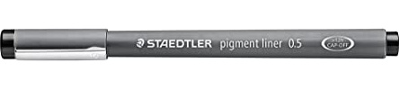 STAEDTLER Pigment Liner 308 Fineliner – svart, 10-pack, 0,5 mm