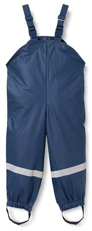 Playshoes Matschhose Regenlatzhose Fleece-Futter Unisex Kinder Wind- und wasserdichte Regenhose Regenbekleidung, marine, 86