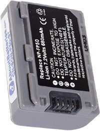 Batterie Compatible avec Sony NP-FP50, 7.2V, 750mAh, Li-ION