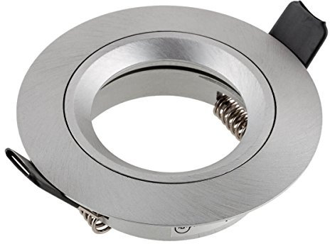 SEBSON Gehäuse für Einbaustrahler mit GU10 Fassung - Runder Einbaurahmen Aluminium, Lochdurchmesser 65mm (min. 60mm, max. 70mm) für Deckenbeleuchtung