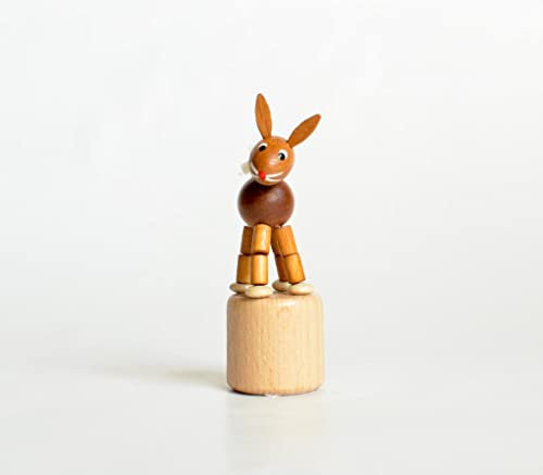 Rudolphs Schatzkiste Holzspielzeug Wackelfigur Hase Höhe=8,5cm NEU Spielzeug Wackeln Wackeltier Wackelspielzeug Figur Holzspielzeug Holztier Tier Drücken Drückfigur Holz Holzfiguren Seiffen