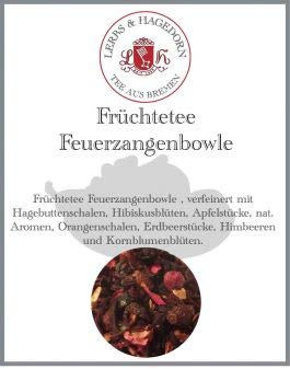 Lerbs & Hagedorn, Früchte Tee Feuerzangenbowle | 250g (ca. 21 Liter) Hagebuttenschalen, Hibiskusblüten, Apfelstücke, Orangenschalen