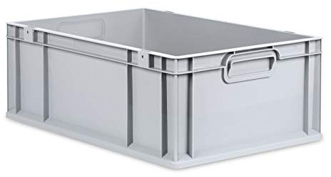 aidB Eurobox NextGen Grip, 600x400x220 mm, Griffe geschlossen, robuste Plastikbox aus Kunststoff mit ergonomischen Griffen, stapelbare Kunststoffkiste, ideal für die Industrie, 1St.