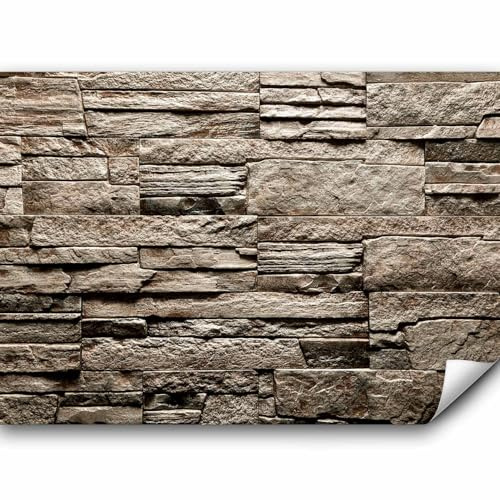 murando - Fototapete Steinoptik 400x280 cm - Vlies Tapete - Moderne Wanddeko - Design Tapete - Wandtapete - Wand Dekoration - Steintapete Steine Stein Mauer Steinoptik 3D f-B-0136-a-a | Full HD Druck, 3D-Effekt, lichtbeständige Farben, ideal fürs Wohn- oder Schlafzimmer, schnelle Montage, lichtbeständig, edel