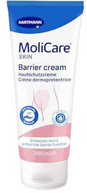 MoliCare Skin Barrier Cream, Nutriskin Protection Complex, ideal for intimate area and skin stressed by incontinence, suitable for babies and recommended by paediatricians, 200ml
