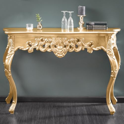 cagü romantische Lonsole Florence Gold Antik in Barock-Design 110cm x 35cm