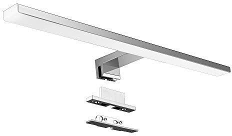 Aourow Lampada Specchio a LED/Lampada Specchio Bagno 10W 820lm 40cm Bianco Neutro 4000K,IP44 230V,Lampada LED Armadio in Acciaio al Nichel-Cromo,Lunghezza Prodotto:400mm