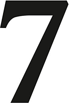Zahlen-Aufkleber Nr. 7 in schwarz I Höhe 10 cm I selbstklebende Haus-Nummer, Ziffer zum Aufkleben für Außen, Briefkasten, Tür I wetterfest I kfz_471_7