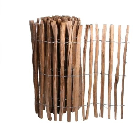 rg-vertrieb Staketenzaun Haselnuss 120cm x 5m – Imprägnierter Rollzaun aus Haselnussholz (7-8cm Lattenabstand) – Robuster Naturzaun Gartenzaun für Beet, Grundstück & Tiere