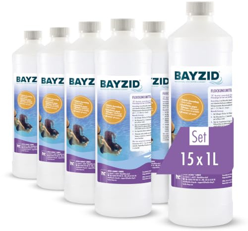 Höfer Chemie 15 x 1 L Produit de Floculation Liquide pour Eau | Piscine Cristalline - Utilisation Facile et Très Efficace contre les Troubles - Agit dans le Filtre à Sable