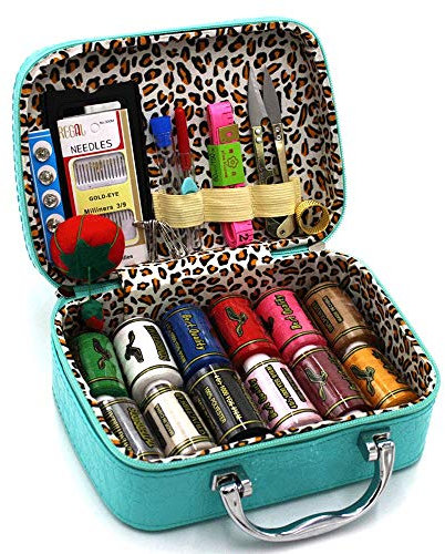 BILIEASY Nähset, 51-teiliges Mini-Nähset, Nähset für Erwachsene, Reise-Nähset (blau)