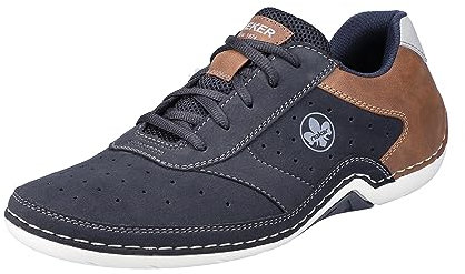 Rieker Herr låga sneakers 07506, halvskor för män, lös insats, Blå kombi 14, 44 EU