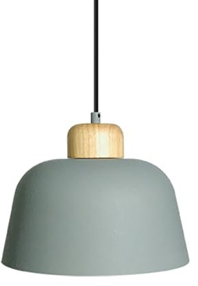 LEDKIA LIGHTING - Lámpara Colgante Metal y Madera Wawak | Diseño Elegante y Versátil | Para Comedor, Dormitorio, Oficina | Soporta Bombilla E27 Máx 40W | IP20, Verde Celadón, Madera
