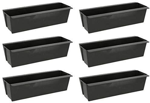 Meinposten Pflanzkästen für Palette Paletten Pflanzkasten Palettenbeet Blumenkasten Kästen (Schwarze Kästen, 6 Stück)