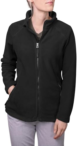 HRM 1202 Full-Zip Blouson Premium Micro Polaire I Veste Fonctionnelle Vêtements de Travail I Habits Femmes Haute Qualité et Durables, Noire, 3XL Women's