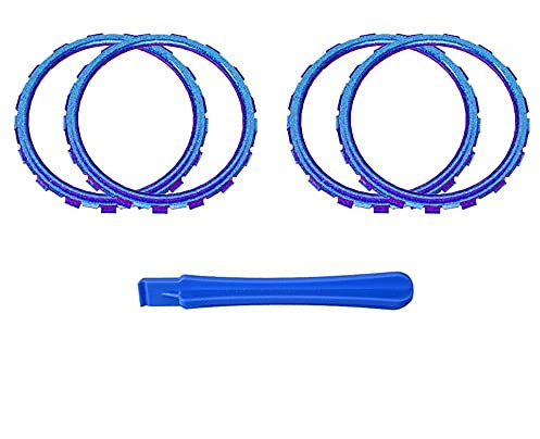 eXtremeRate 2 Paia Anelli di Accento Compatibile con ps5 Controller BDM-010/020/030/040/050,Accessorio Pezzo Ricambio per ps5 Joystick-Camaleonte Viola Blu