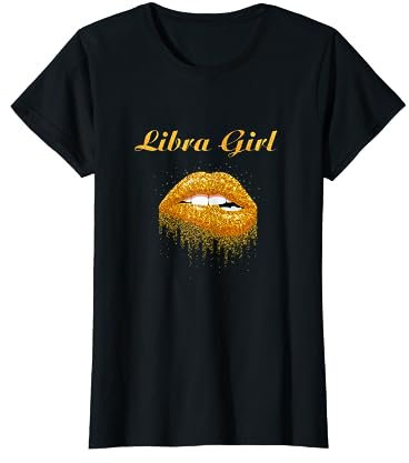 Sternzeichen Waage Girl Glitzer Astrologie Lippenstift T-Shirt