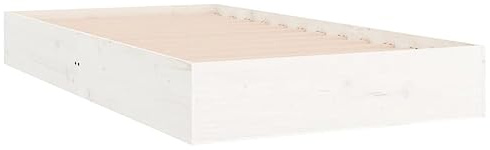 vidaXL Sängram vit massivt trä 100x200 cm, träsängram, sängram i trä, sovrumsmöbler, träsängramar, sängramar i trä, säng, sängar, träsäng, träsängar