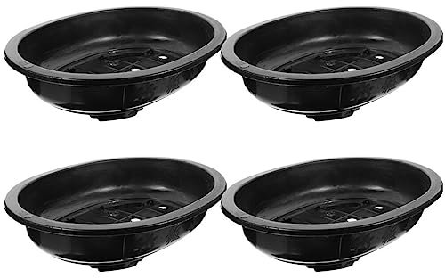 YARNOW 4stücke Großer Ovaler Blumentopf Wiederverwendbarer Pflanztopf Für Bonsai Und Blumen Für Garten Wohnzimmer Und Balkon Mit Drainagelöchern Und Modernem Design