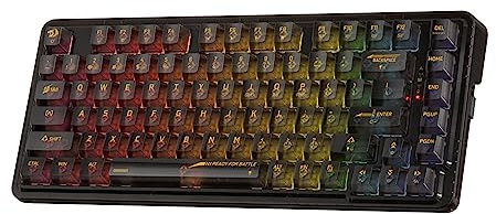 Redragon K649 PRO 78% Wireless Gasket RGB Gaming Keyboard, 3-Modes 82 Keys Full-Transparent Mechanical Keyboard w/Hot-Swap Socket, Noise Dampening Layer x 5, Translucent Custom Switch