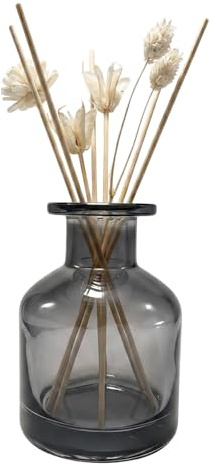 ASTRQLE 150ml/5oz Empty Grey Glass Reed Diffuser Bottles for Essential Oil | Replacement Home Aromatherapy Fragrance Containers, Refillable, Smooth Mouth, Compact Size, for Bedroom Bathroom Decor