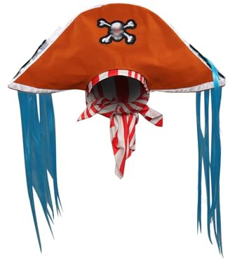 Adult Buggy Hat Cosplay Costume Men Buggy Captain Skull Pirate Hat Cap Kerchief Headwear Halloween Masquerade Props